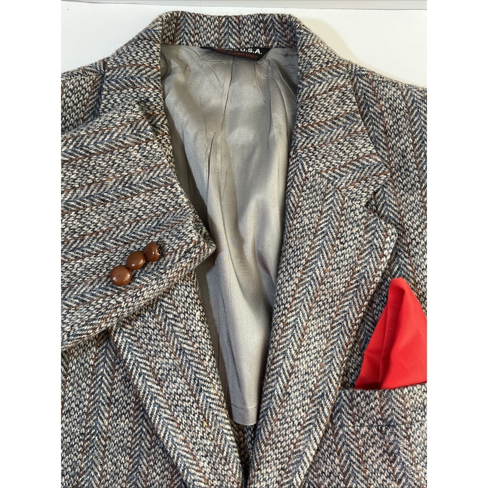 Harris Tweed Handwoven 100% Pure Scottish Wool Tweed Suit Jacket Size M 42 Papa